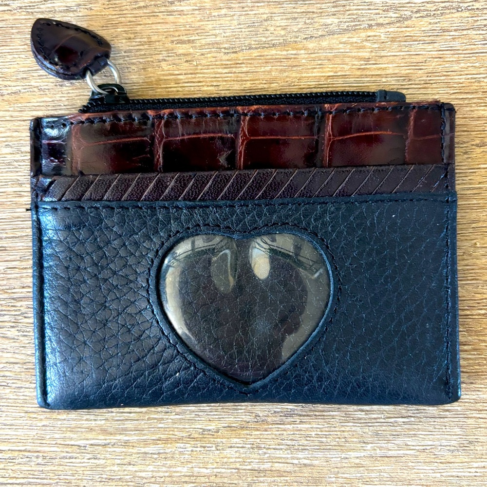 BRIGHTON Leather Heart Coin Purse and Card Holder